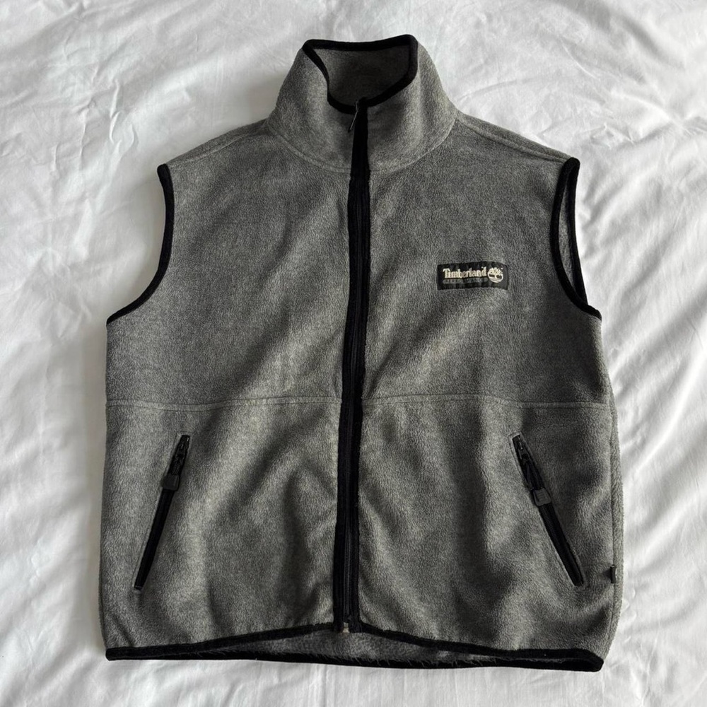 Timberland Charcoal Fleece Vest with Black Trim